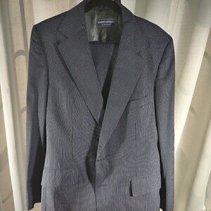 Lanvin Paris (Harris & Frank) 2 PC Navy Blue (Gray) Pinstripe Suit